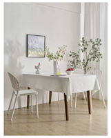Nappe en coton pur blanc uni texturé froissé pour photographie, pique-nique, ou bureau de dortoir