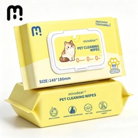 Mirodear 80pcs Tisu Hewan Peliharaan Ekstra Tebal 3D Pearl Embossed Tisu Perawatan Anjing Bebas Serat Penghilang Bau Tisu Basah Kucing