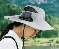 Casquette de baseball d'été respirante en maille polyester avec ventilateur solaire intégré