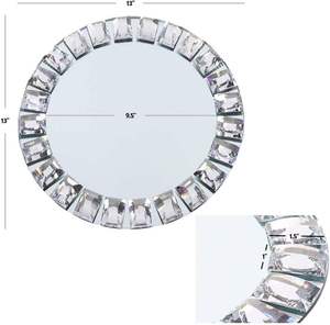 Assiettes de présentation en cristal diamanté miroir <span class=keywords><strong>argent</strong></span>é de luxe en gros, assiettes à dîner en verre pour mariage, décoratives, personnalisables - Product Image 6