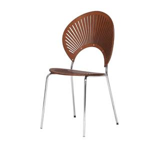 Nordic Dining Chair Wood Metal Frame <b>Backrest</b> Adult Home Use - Product Image 2