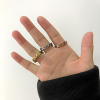 Bague Rétro Hip Hop en Acier Inoxydable avec Pièce de Monnaie, Bijou Porte-Bonheur et Symbole de Richesse, Style Vintage Streetwear, Bagues de Couple, Cadeau