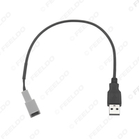 Kabel Ekstensi Radio Mobil Adaptor USB 4-Pin Khusus dengan Colokan USB2.0 Pria untuk Toyota RAV4/Camry