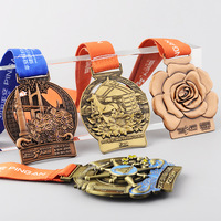 Médaille de Champion en Cuivre Coulé sous Pression 3D en Relief, Médaille Personnalisée pour Finisseur de Marathon, Médailles Sportives Économiques pour Récompenses