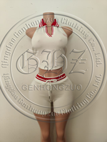 Ensemble 2 pièces pour femmes, tenue de tennis et de golf, haut polo sans manches avec fermeture éclair, mini-jupe, logo personnalisé, bordure rayée, vêtements de sport décontractés, costume pour femmes