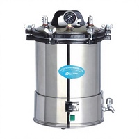Autoclave de laboratoire portable en acier inoxydable 18L/24L avec double manomètre, stérilisateur à vapeur, affichage LED et fonction minuterie
