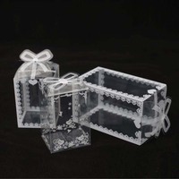 En gros Dentelle Clair Emballage DE Boîte De PVC De Mariage/De Faveur De Noël Gâteau Chocolat Bonbons Pomme Cadeau Événement Transparent Boîte/Étui