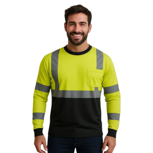 Maglietta di Sicurezza Huaweina ANSI Classe 2 ad Alta Visibilità, Traspirante, ad Asciugatura Rapida, Assorbente, Uniforme da <span class=keywords><strong>Lavoro</strong></span> con Logo Personalizzato - Product Image 6