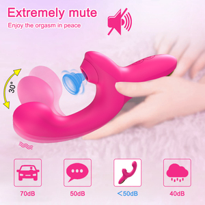 Potente consolador de silicona 3 en 1 para adultos, vibrador con hebilla de succión, succionador de pezón y clítoris, consolador eléctrico erótico para parejas, Juguetes sexuales - Product Image 3