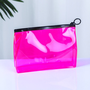 Custom Logo Waterproof Stand-up PVC Zipper <b>Bags</b> Cosmetics Packaging Travel Translucent Color Zipper <b>Bag</b> - Product Image 3