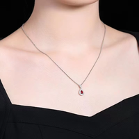 Bijoux fins, pendentif collier en rubis de Mozambique naturel non chauffé de 0,31 ct, couleur sang de pigeon, or 18 carats, bijoux en pierres précieuses pour femmes