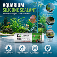 Scellant en silicone acide transparent 300 ml, adhésif pour aquarium, verre, colle imperméable à forte adhérence