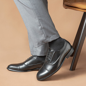 Zapatos de Vestir de Diseño para Hombre, Hechos a Mano, con Punta en Pico, de Cuero Genuino VALENTINA, con Cordones Oxford, Ligeros, Transpirables y Antideslizantes - Product Image 5