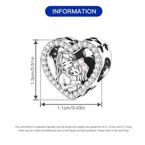 Pulsera/colgante de joyería con cuentas en forma de corazón de cobre blanco, estilo madre-hija, diseño exquisito y elegante, muy vendido. - Product Image 2