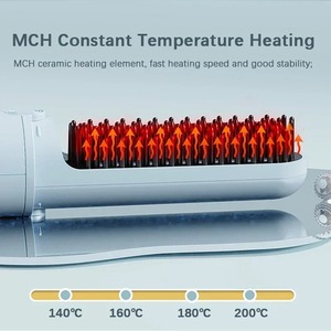 Peine Alisador de Cabello con Iones Negativos, Sin Dañar el Cabello, con Pantalla de Temperatura, Anti-Quemaduras, Herramienta Portátil para el Cabello - Product Image 2