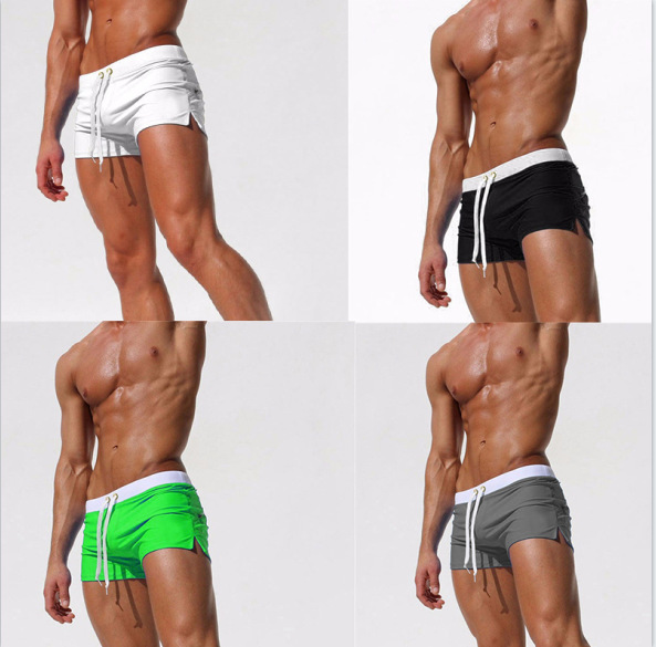 Beach Hot Men Swimsuit Long Swimming Trunks Men's Black Trunks Beach  Breathable Men's Swimwear Plus Pants