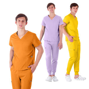 Gran oferta 2025, conjunto de uniformes de enfermería para <span class=keywords><strong>mujer</strong></span>, Doctor Hospital, logotipo personalizado, <span class=keywords><strong>pantalones</strong></span> para correr y Top, uniforme médico transpirable antiarrugas - Product Image 3