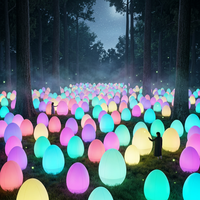 Ornement décoratif extérieur en forme d'œuf gonflable à LED, imperméable, résistant au vent, robuste, durable et écologique pour les fêtes