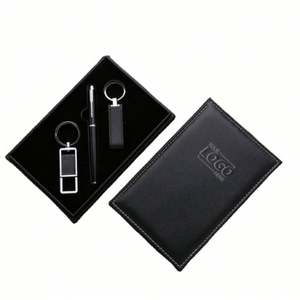 Executive <b>Gift</b> <b>Set</b>: Custom USB Drive, Pen & Keychain - Branded Business <b>Gifts</b> - Product Image 1