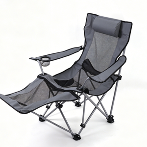 Sedia a Sdraio Pieghevole da Spiaggia e Picnic con Schienale Regolabile in Acciaio al Carbonio e Tessuto a Rete 600D - Vendita Diretta dalla Fabbrica - Product Image 3
