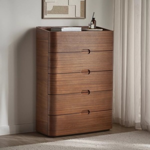 <span class=keywords><strong>Commode</strong></span> moderne sur mesure au design plat avec bords arrondis et plateau en verre trempé, buffet en mélamine - Product Image 1