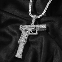 Pendentif pistolet Hip Hop en laiton plaqué or 18 carats modèle de pistolet collier femmes hommes rappeur bijoux de mode