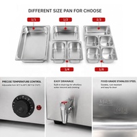 CUCINA Bain-marie électrique portable commercial en acier inoxydable pour restaurant, buffet, traiteur