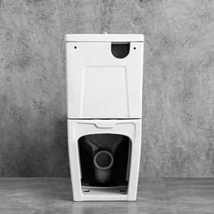WC moderne sans bride en céramique, deux pièces, à poser au sol, <span class=keywords><strong>avec</strong></span> abattant à fermeture douce, idéal pour les projets hôteliers - Product Image 4