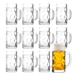 Bicchieri da birra trasparenti riutilizzabili da 500 cc per feste ed eventi, dimensioni 8x15 cm - Product Image 5