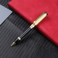 Nouveau stylo à bille à motif grec, stylo professionnel haut de gamme en métal noir et or avec texture raffinée et écriture fluide