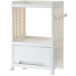 Times Good Products Storage Trolley 2 Tier With Drawer Portable Office Organizer Under Desk Book Rack - Product Image 1