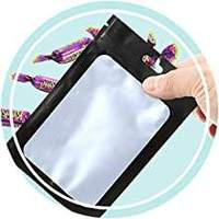 Bolsas de Mylar Negras Personalizadas con Cierre Hermético, Bolsa de Aluminio con Ventana Transparente para Almacenamiento de Alimentos con Sellado Automático