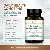Complément alimentaire OEM Silica Collagen Builder 10 mg par capsule, 60 capsules, pour la formation du collagène et la santé de la peau, des cheveux et des ongles