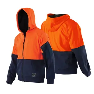 An Toàn Đường Bộ Hoodies Ấm Lông Cừu Áo Khoác Hi VIS Người Đàn Ông Của Huỳnh Quang Màu Vàng Phản Quang Áo Nỉ Áo