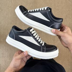 Sneakers <span class=keywords><strong>con</strong></span> Plateau Chunky Bianche e Nere <span class=keywords><strong>con</strong></span> Lacci, <span class=keywords><strong>Scarpe</strong></span> Casual <span class=keywords><strong>da</strong></span> Strada <span class=keywords><strong>con</strong></span> <span class=keywords><strong>Suola</strong></span> Spessa per Uomo e Donna, Originali - Product Image 2