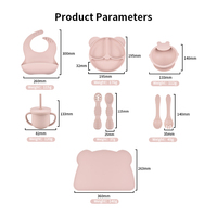 Ensemble d'alimentation pour bébé en silicone, assiette en forme d'ours, fourchette, cuillère, bol à ventouse, passe au lave-vaisselle, sans BPA, qualité alimentaire, vaisselle pour enfants