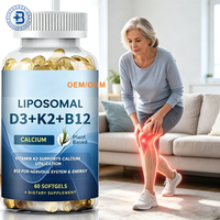 Complément alimentaire OEM ODM Calcium Magnésium Zinc Vitamine D3 B12 Vitamine K2 pour la santé des os, du cœur et du système immunitaire, capsules molles de Vitamine D3 K2 B12