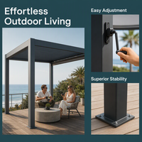 Pergola motorisée en aluminium avec filet d'ombrage respirant anti-UV pour balcon, jardin, piscine