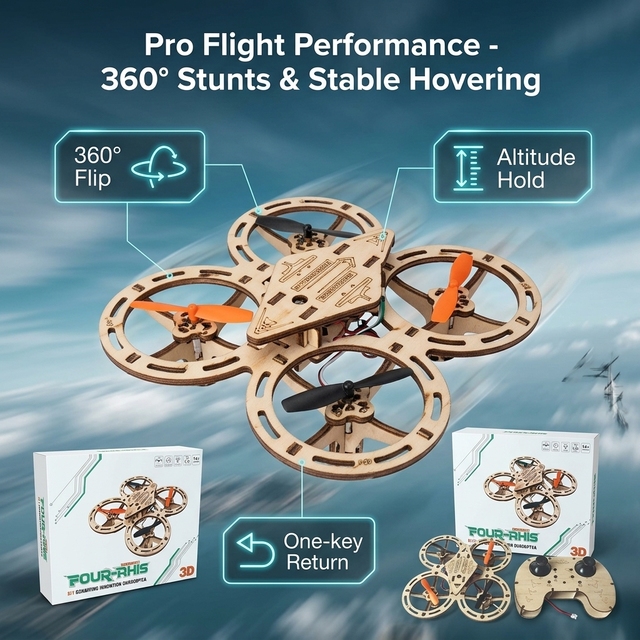 [2026 Trending] STEM Toys DIY Wooden Drone Kit 3D Puzzle Quadcopter for Kids Science Experiment Education Kit