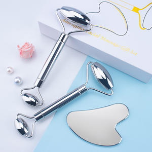 2021 Beauty Roller Quality Ice Cold Stainless Steel Body Facial Massage Roller Guasha with <b>Box</b>. - Product Image 2