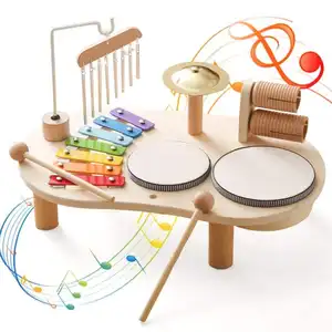 Деревянный многофункциональный музыкальный инструмент игрушки для детей Монтессори Игрушки для раннего обучения Развивающие игрушки для детей ясельного возраста