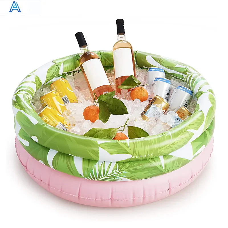 Refroidisseur gonflable de boissons de bière de refroidisseur de glace de PVC de partie extérieure pour le refroidisseur de flotteur de piscine personnalisable