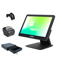 Système Windows I5 I3 Pos 15.6 "+ 11.6" double écran noir avec imprimante et scanner