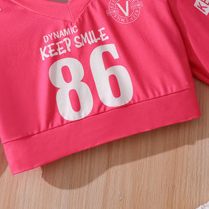 <span class=keywords><strong>2026</strong></span> Kız Çocukları İçin Bahar Yeni Stil Amerikan Tarzı Harf ve Rakam Baskılı Uzun Kollu Üst ve Etek (4-7 Yaş) - Product Image 4