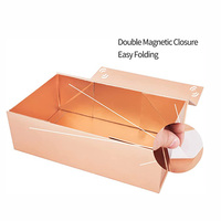 Boîtes cadeaux pliables de luxe avec fermeture magnétique, logo personnalisé, emballage plat, gaufrage avec ruban, inserts avec logo personnalisé