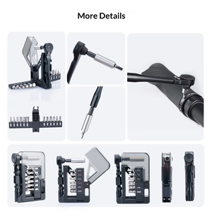 Kit d'outils de réparation de vélo portable 12-en-1 avec <span class=keywords><strong>clé</strong></span> à cliquet en acier Cr-V pour l'entretien des VTT, des vélos de route et l'assemblage à domicile - Product Image 5