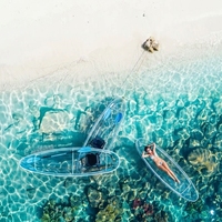 Kayak transparent haute résistance en PC pour 2 personnes, canoë cristallin transparent, bateau de tourisme panoramique pour divertissements aquatiques
