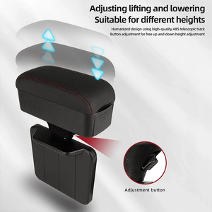 Organisateur de rangement pour accoudoir de voiture, coussin rehausseur pour <span class=keywords><strong>console</strong></span> <span class=keywords><strong>centrale</strong></span>, repose-coude pour fente de siège auto, porte-bouteille d'eau - Product Image 2
