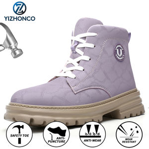 Botas De Trabajo Para Senderismo Parte Superior De Cuero Suela De Goma Punta Ancha Resistentes Al Desgaste Antideslizantes - Product Image 1