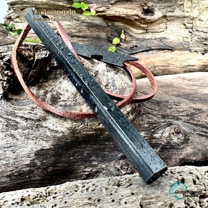 Ferrocerium Rod With Scraper Blade Metal <b>Fire</b> <b>Starter</b> Outdoor Survival Ignition Tool Brown Leather Lanyard Included - Product Image 4